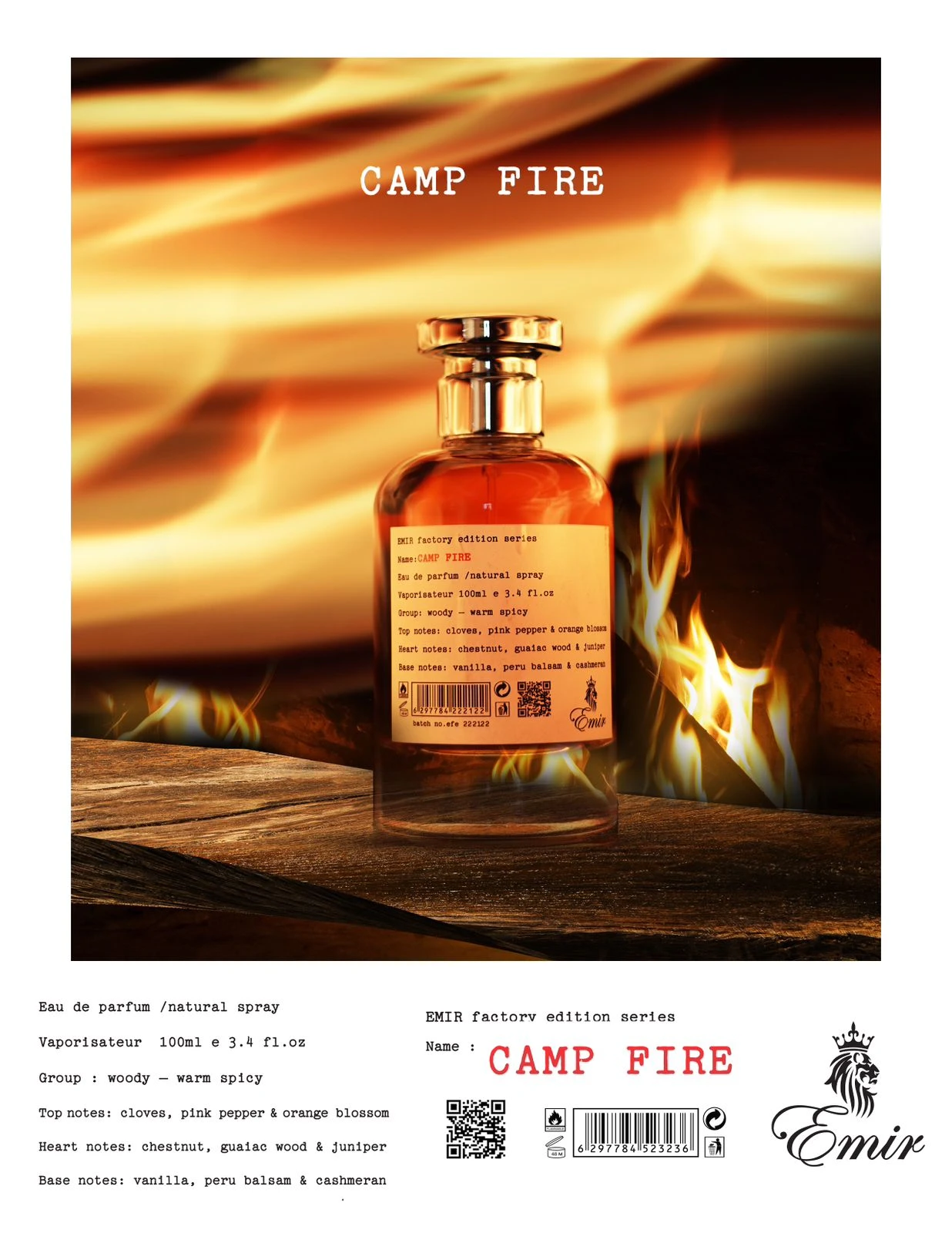 Camp Fire – Smoky Vanilla & Wood Fragrance – Unisex
